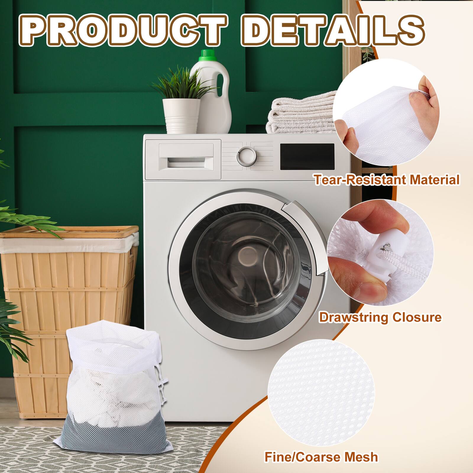 PRODUCT DETAILS

- Tear-Resistant Material
- Drawstring Closure
- Fine/Coarse Mesh