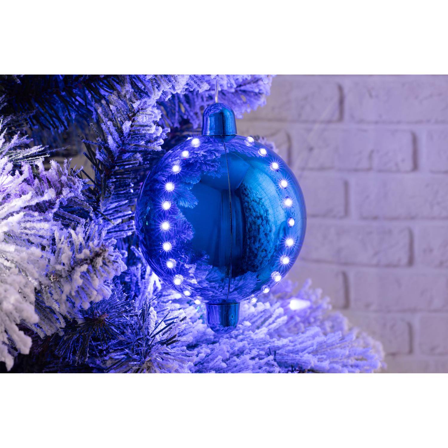 Angle. Celebrations - Celebrations LED Blue Snow Fall Ornament 4 in. Hanging Decor - Blue.