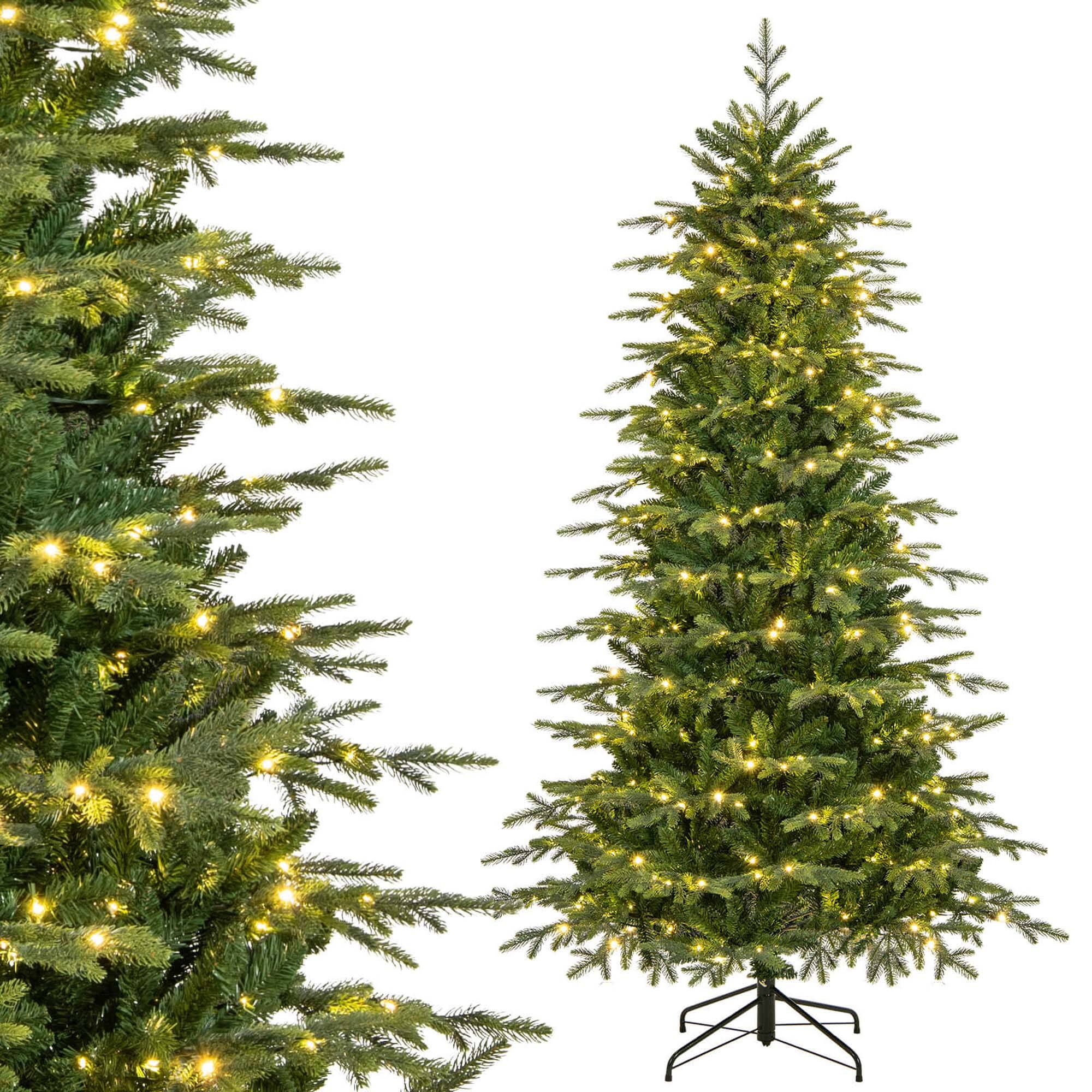 Alt View 10. Costway - Costway 7.5 FT Artificial Christmas Tree with 1162 Branch Tips 380 LED Lights 3 Timers Remote - Green.
