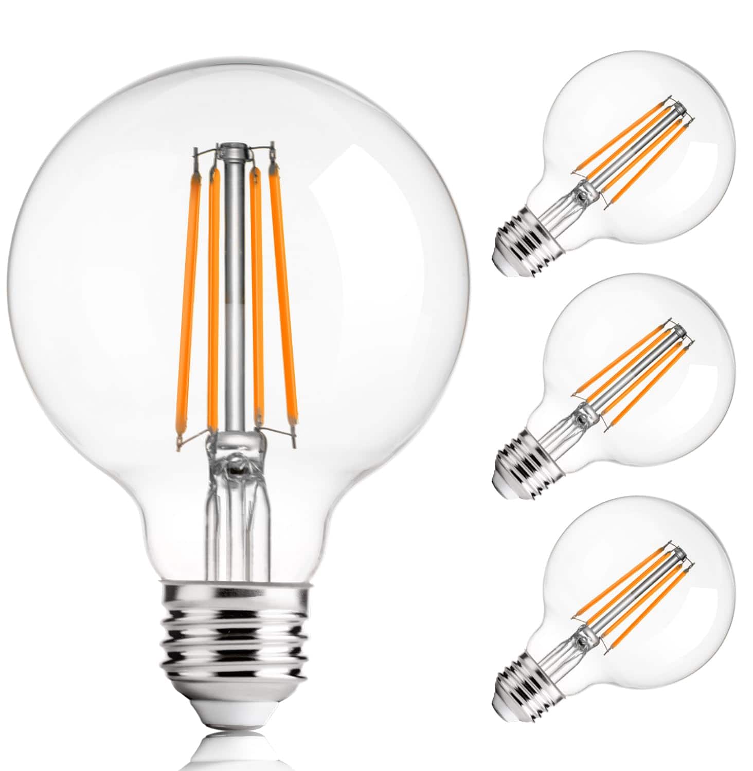 PO3TICJUNKI3 - Pack G Led Globe Edison Bulbs For Bathroom Vanity Mirror Lighting k Soft Cri Dimmable w Equivalent m E Ba - 2700k Soft White 4 Count (Pack of 1)