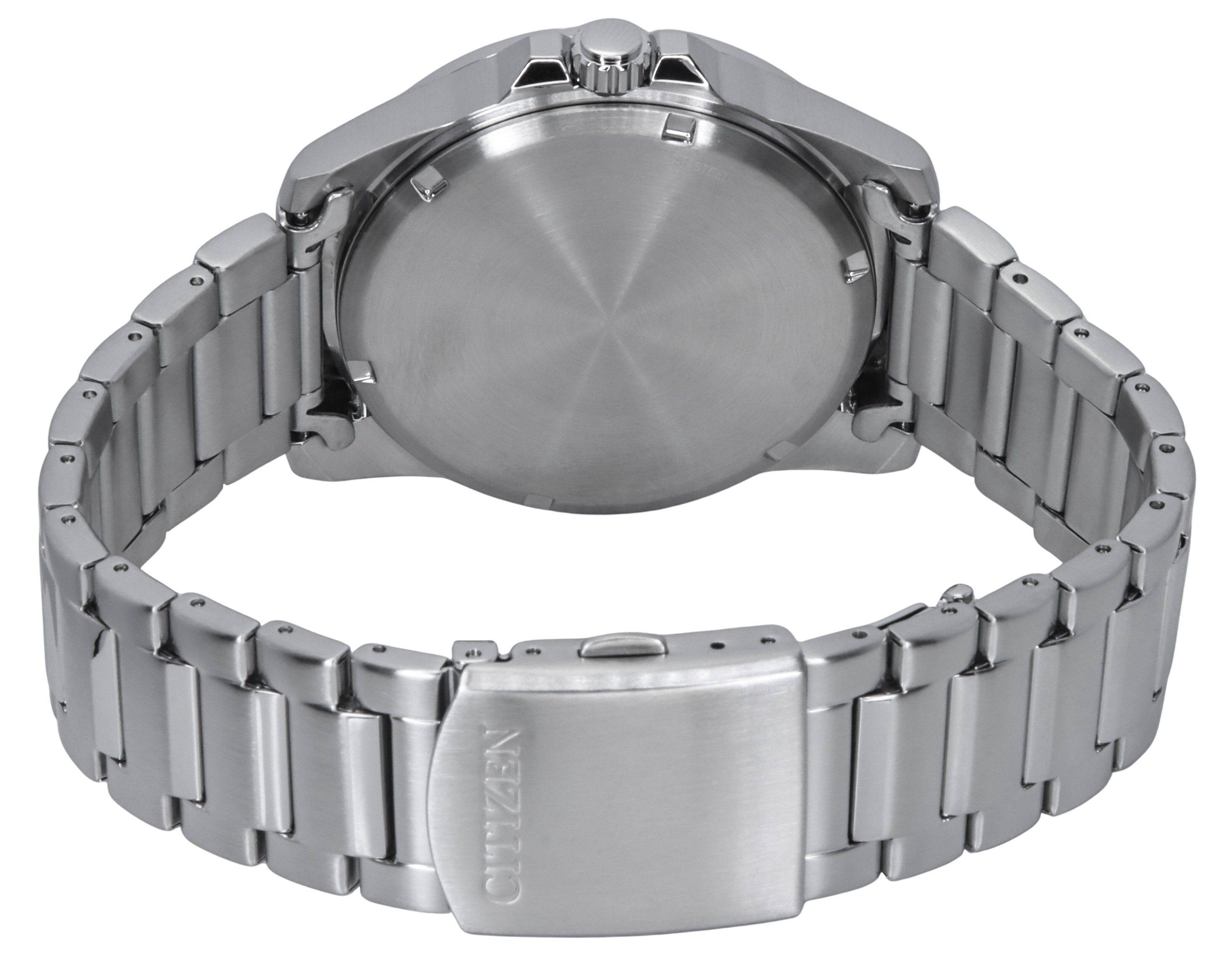 Back. Citizen - Citizen Marine Eco-Drive Stainless Steel Green Dial AW1811-82X 100M Men's Watch - Silver.