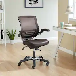 Edge Vinyl Office Chair by Modway - Brown