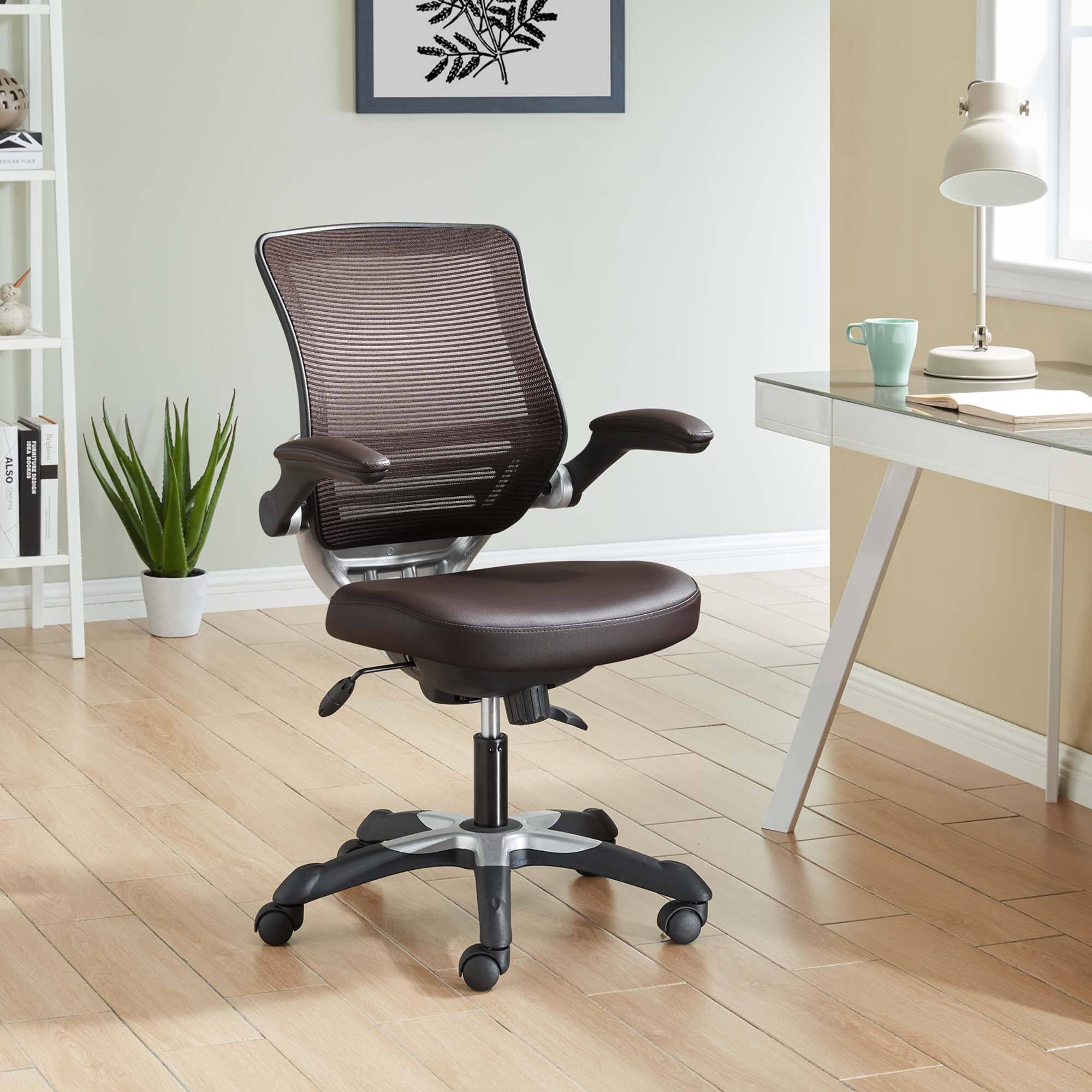 Front. Modway - Edge Vinyl Office Chair by Modway - Brown.