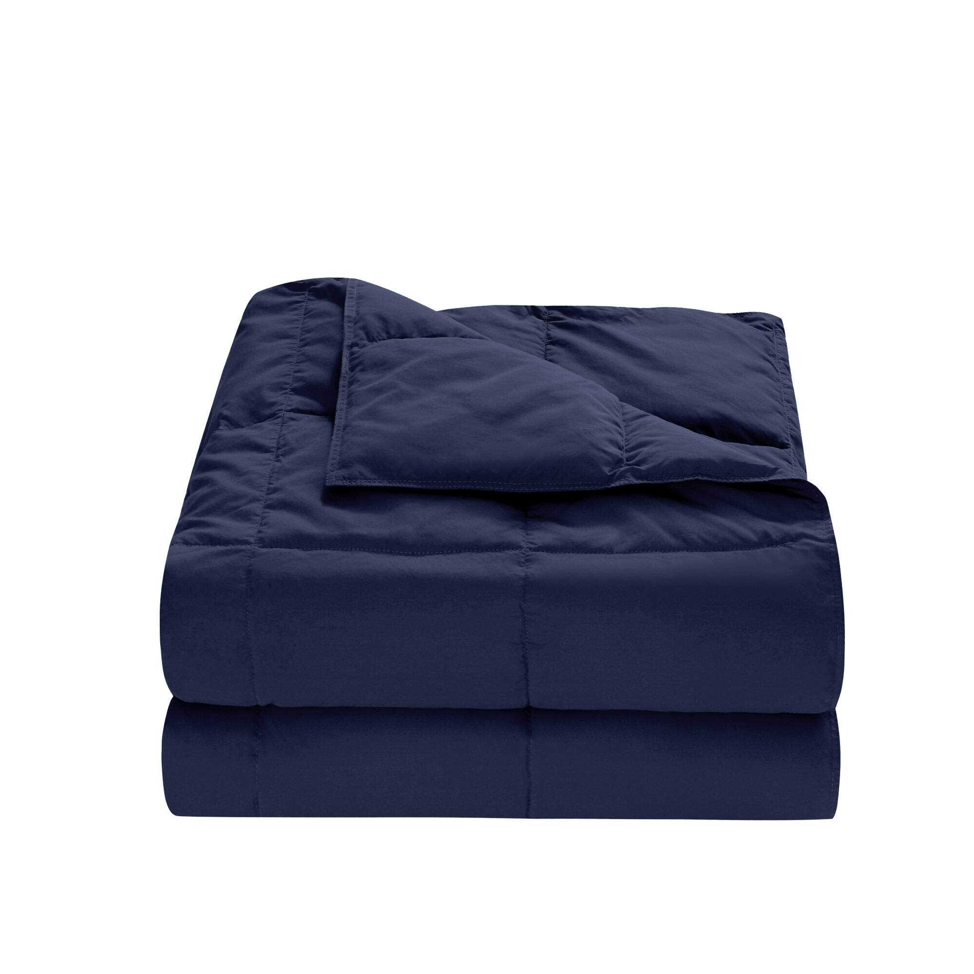 Alt View 1. Peace Nest - Peace Nest Lightweight Feather Down Throw Blanket, Navy - Navy.