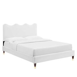 Modway - Current Performance Velvet Twin Platform Bed - White