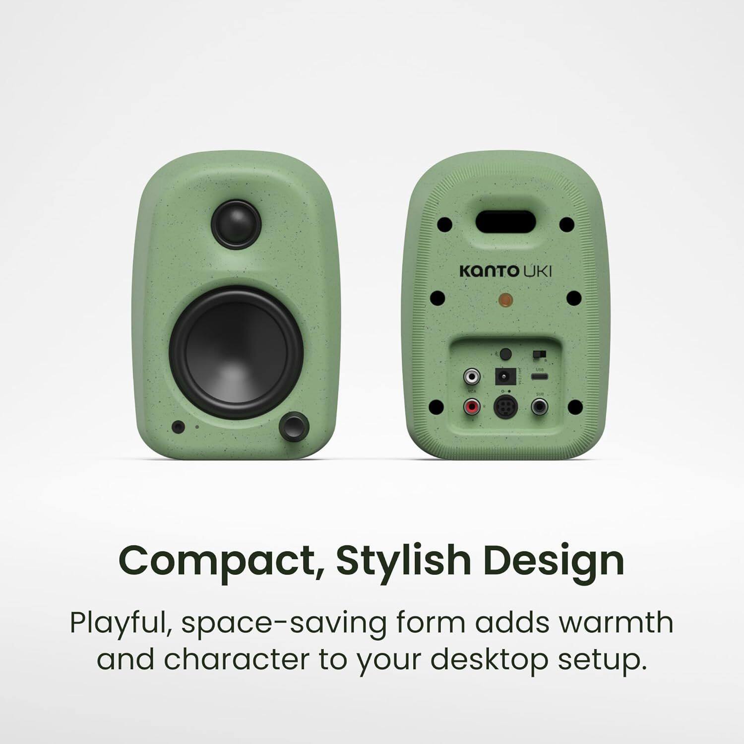 Compact, Stylish Design  
Playful, space-saving form adds warmth and character to your desktop setup.