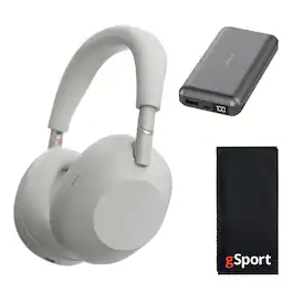 Bundle - Sony WH-1000XM6 Wireless Noise Cancelling Over Ear Headphone with gSport Accessory Kit - Silver