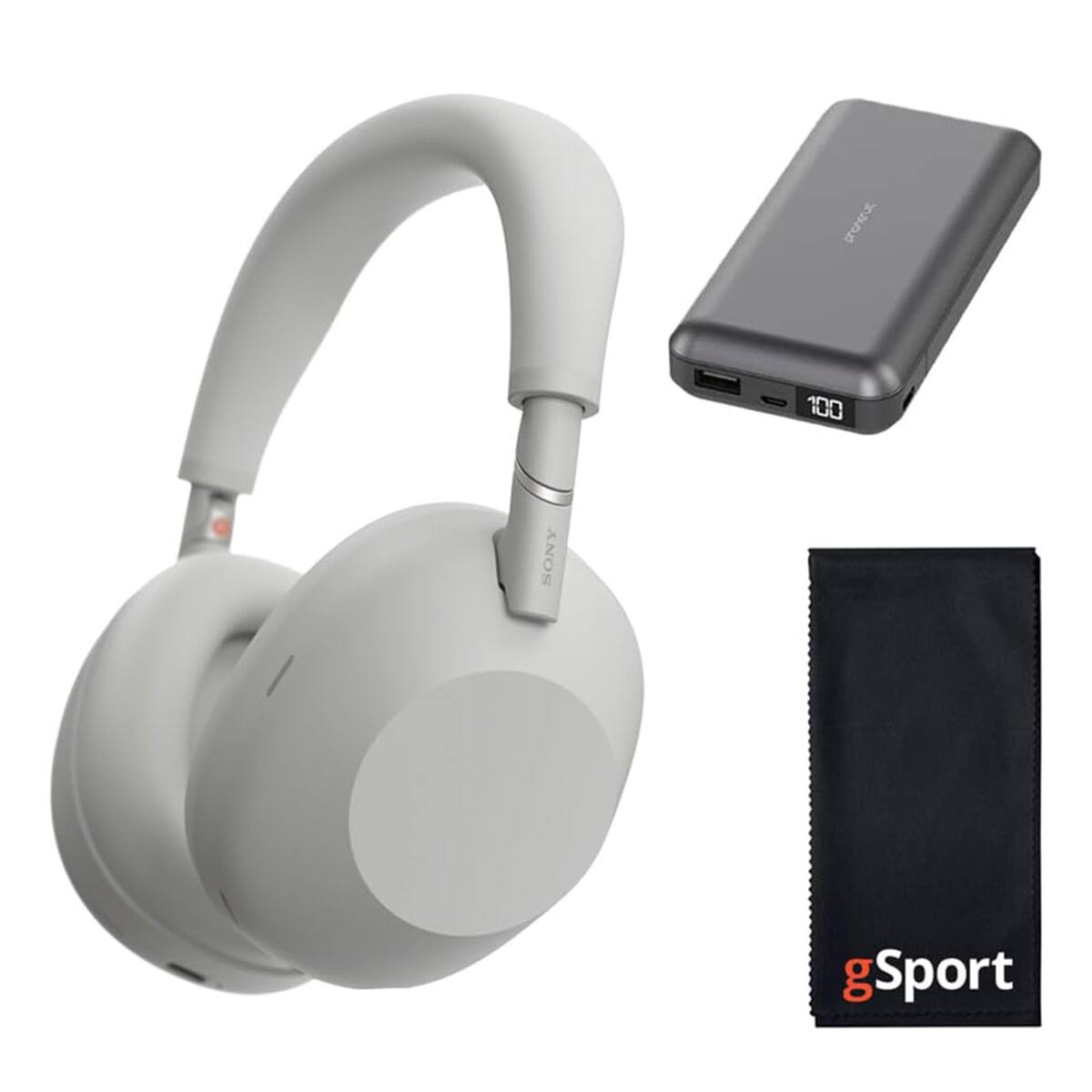 Bundle - Sony WH-1000XM6 Wireless Noise Cancelling Over Ear Headphone with gSport Accessory Kit - Silver