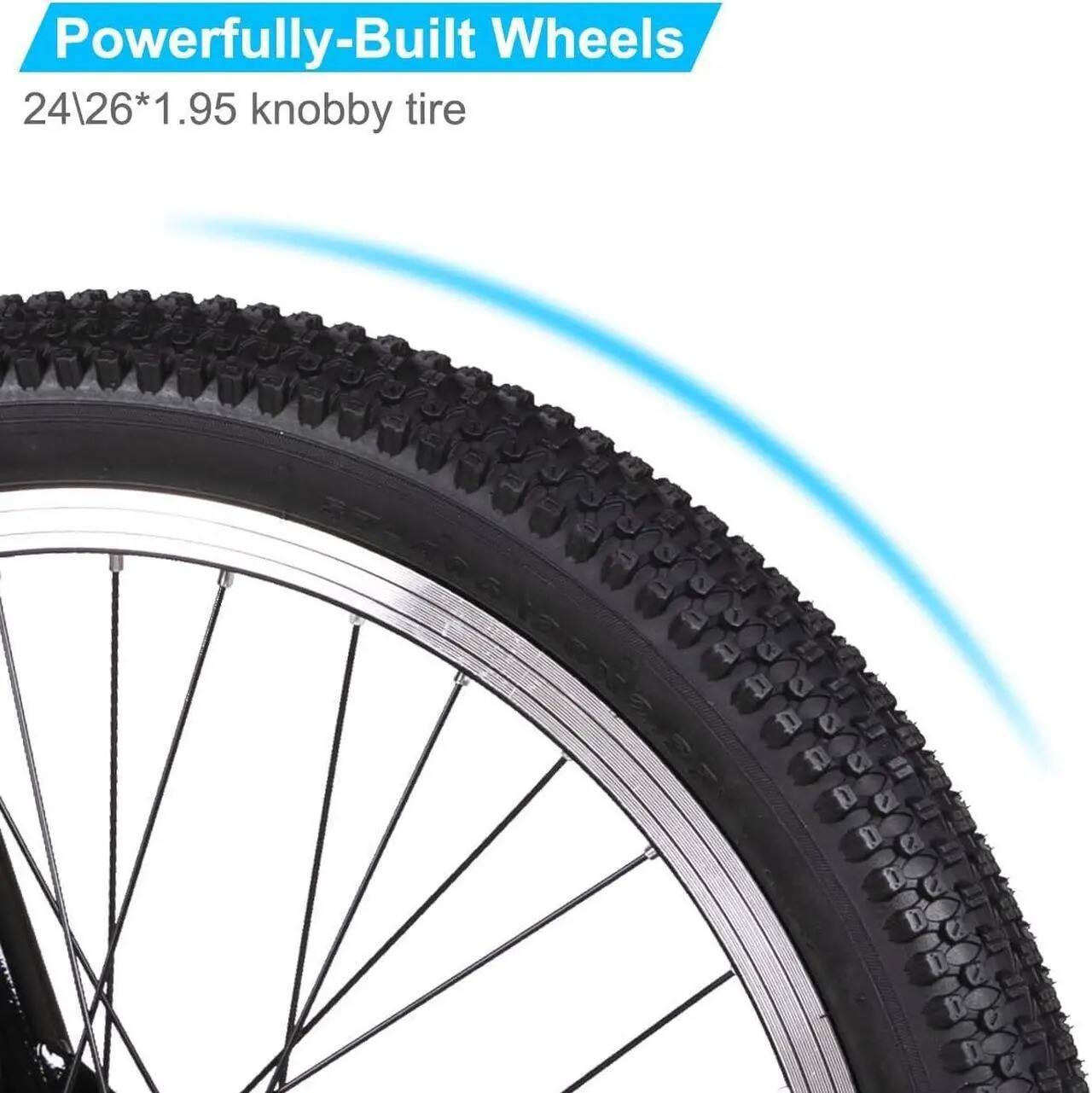 Powerfully-Built Wheels  
24\26*1.95 knobby tire