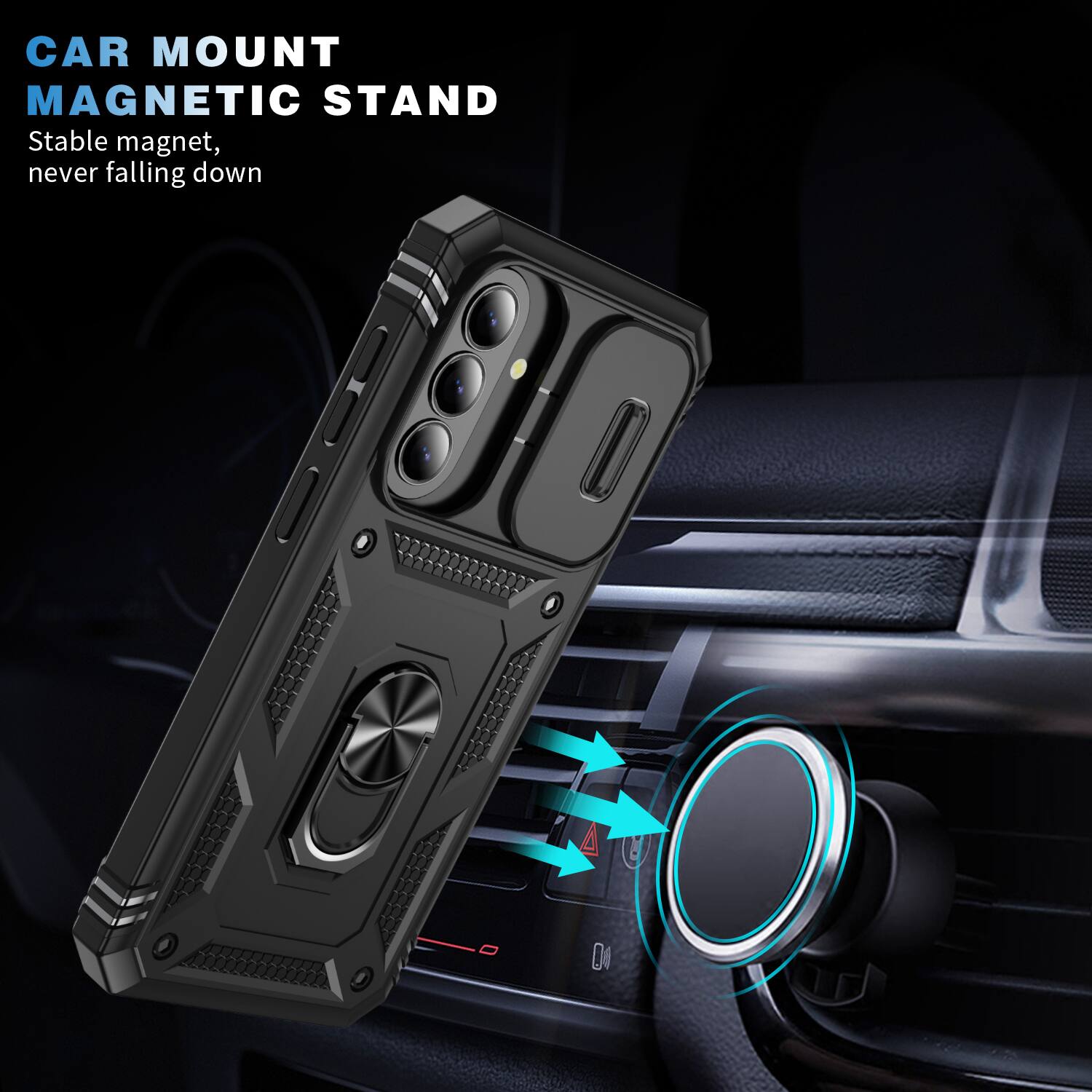 CAR MOUNT MAGNETIC STAND  
Stable magnet, never falling down