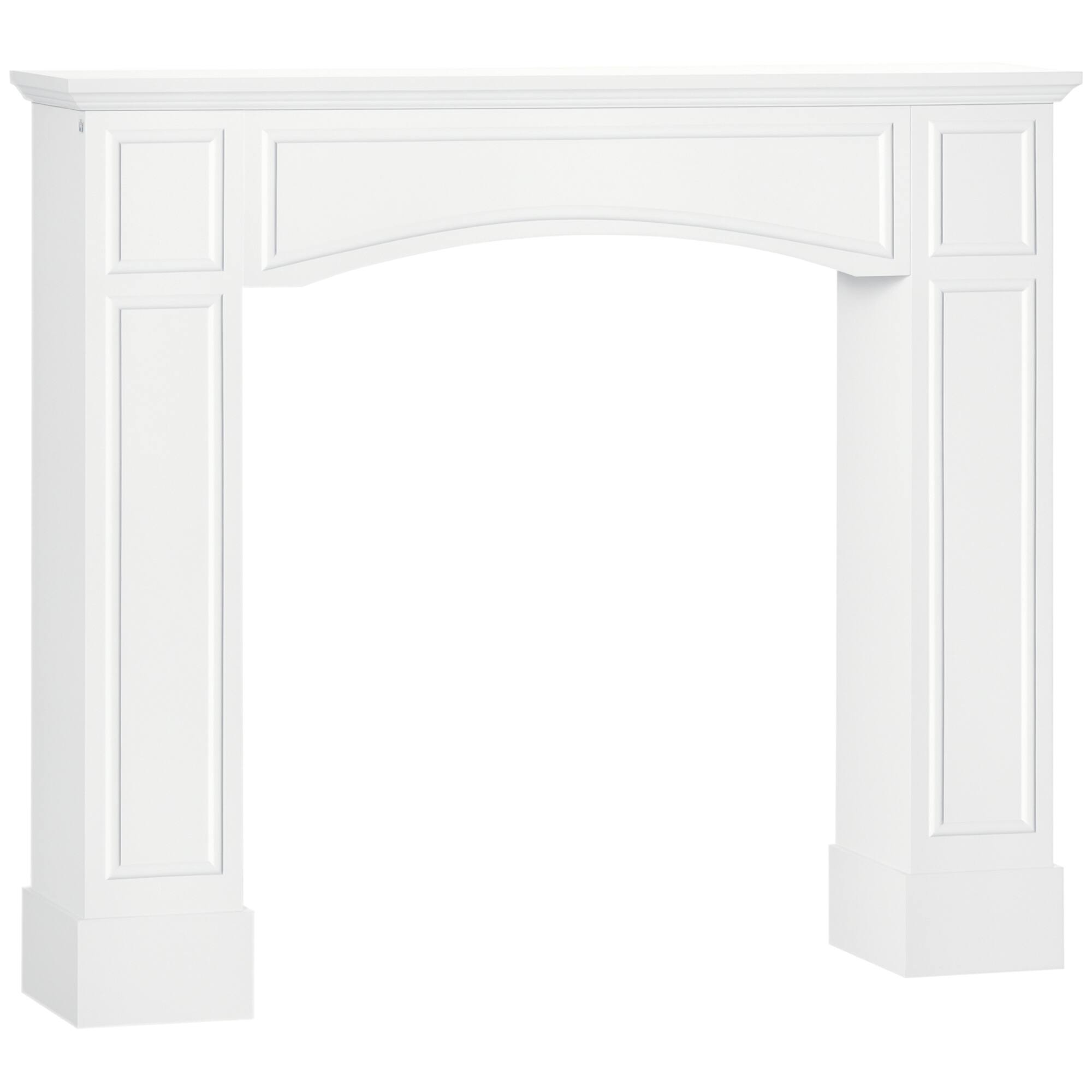 Homcom - Modern Fireplace Mantel: 29" Int Width Surround w/Decorative Pattern - White