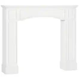 Homcom - Modern Fireplace Mantel: 29" Int Width Surround w/Decorative Pattern - White