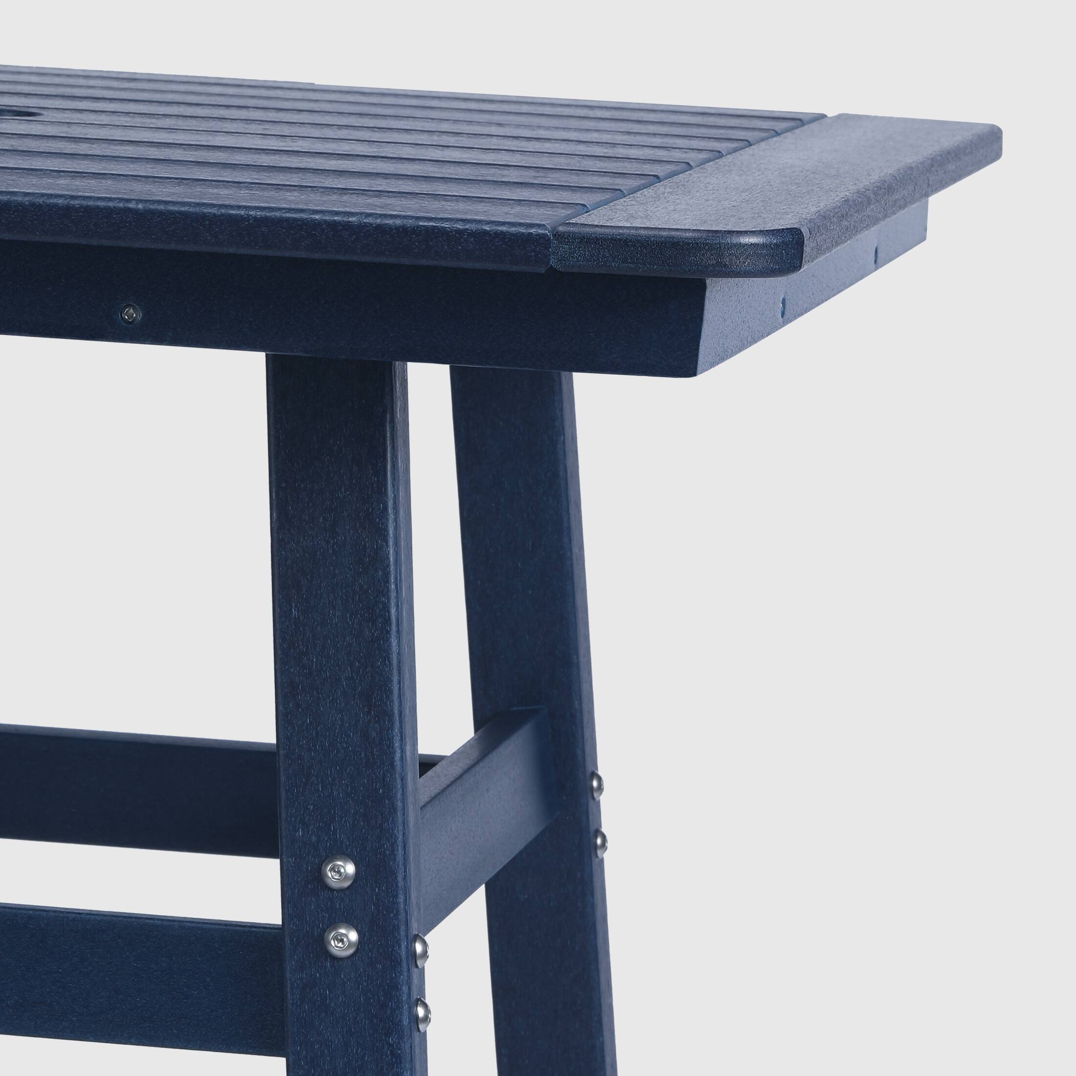 Alt View 1. WestinTrends - WestinTrends Malibu 30" Square Outdoor Patio Bistro Bar Table With Umbrella Hole - Navy Blue.