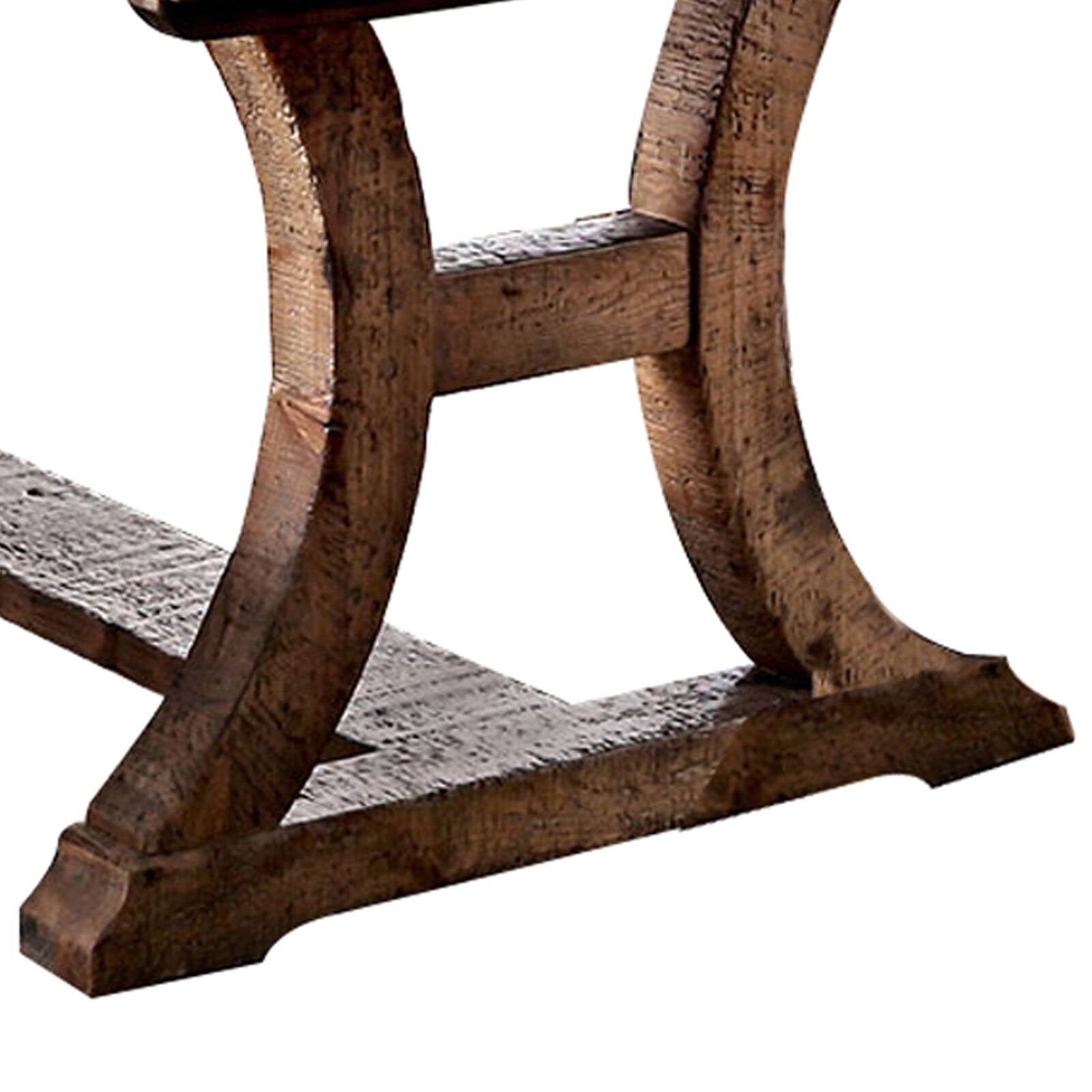 Alt View 2. Manhattan Lane - Wooden Dining Table with Curved Pedestal Base, Brown - Brown.