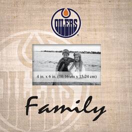 Fan Creations - Edmonton Oilers 10'' x 10'' Burlap Pattern Frame - Multicolor