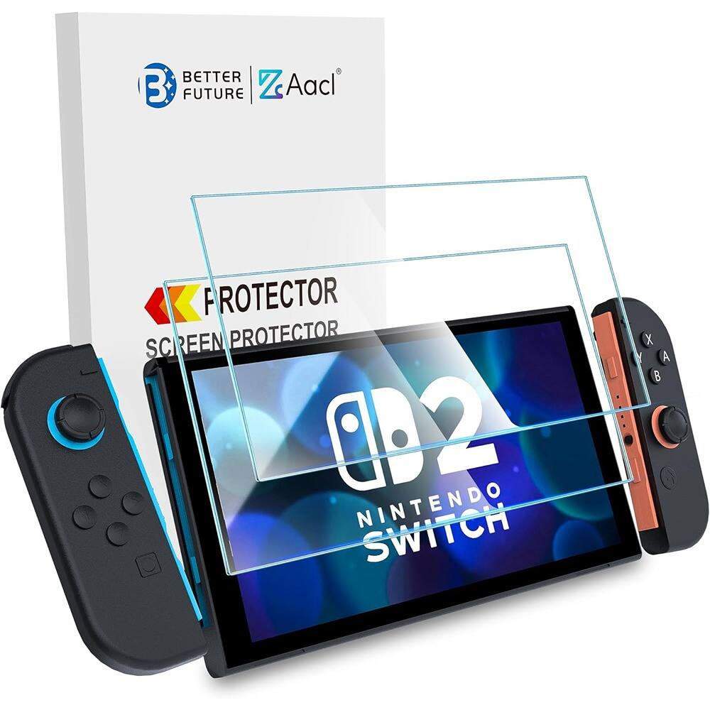 PARKER SLATER - 2 Pack Screen Protector for Nintendo Switch 2 2025, Tempered Glass, Ultra Clear, Scratch Resistant