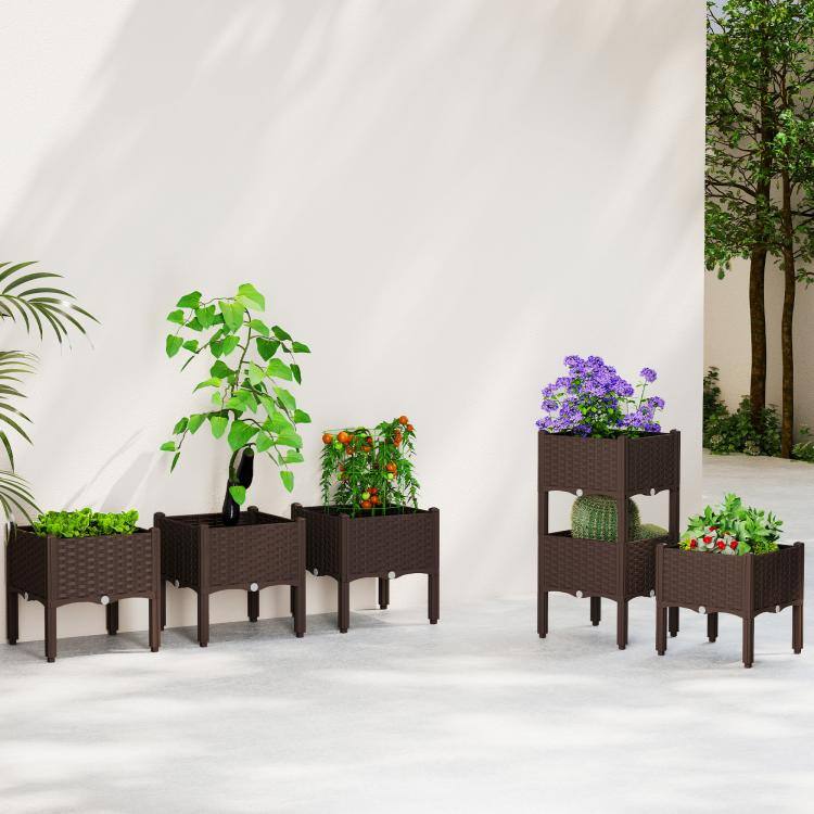 Alt View 9. PULUZ - Plastic Raised Garden Bed with Legs, Self Watering Elevated Planter Boxes with Drainage Holes and Plugs, Easy Assembly.