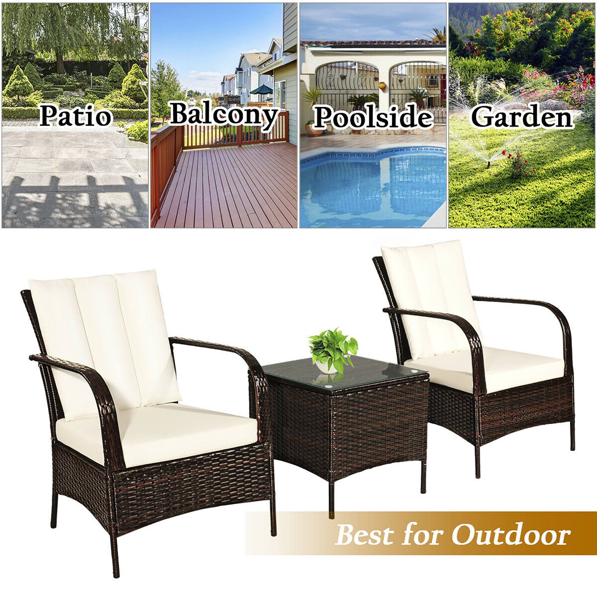 The text on the image reads "Patio Balcony Poolside Garden Best for Outdoor."