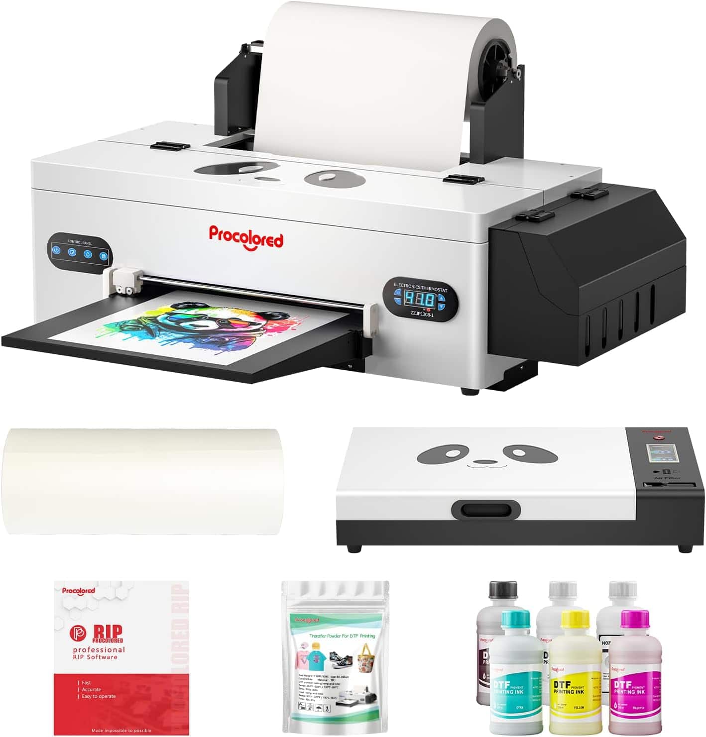 Procolored - F13 Panda DTF Printer A3 L1800 Apparel Transfer Printing Machine T-Shirt Direct to Film - Printer+Oven