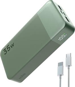 Nobis - 20000mAh 35W USB-C PD Power Bank with LED Display and 4-Port Fast Charging - Green