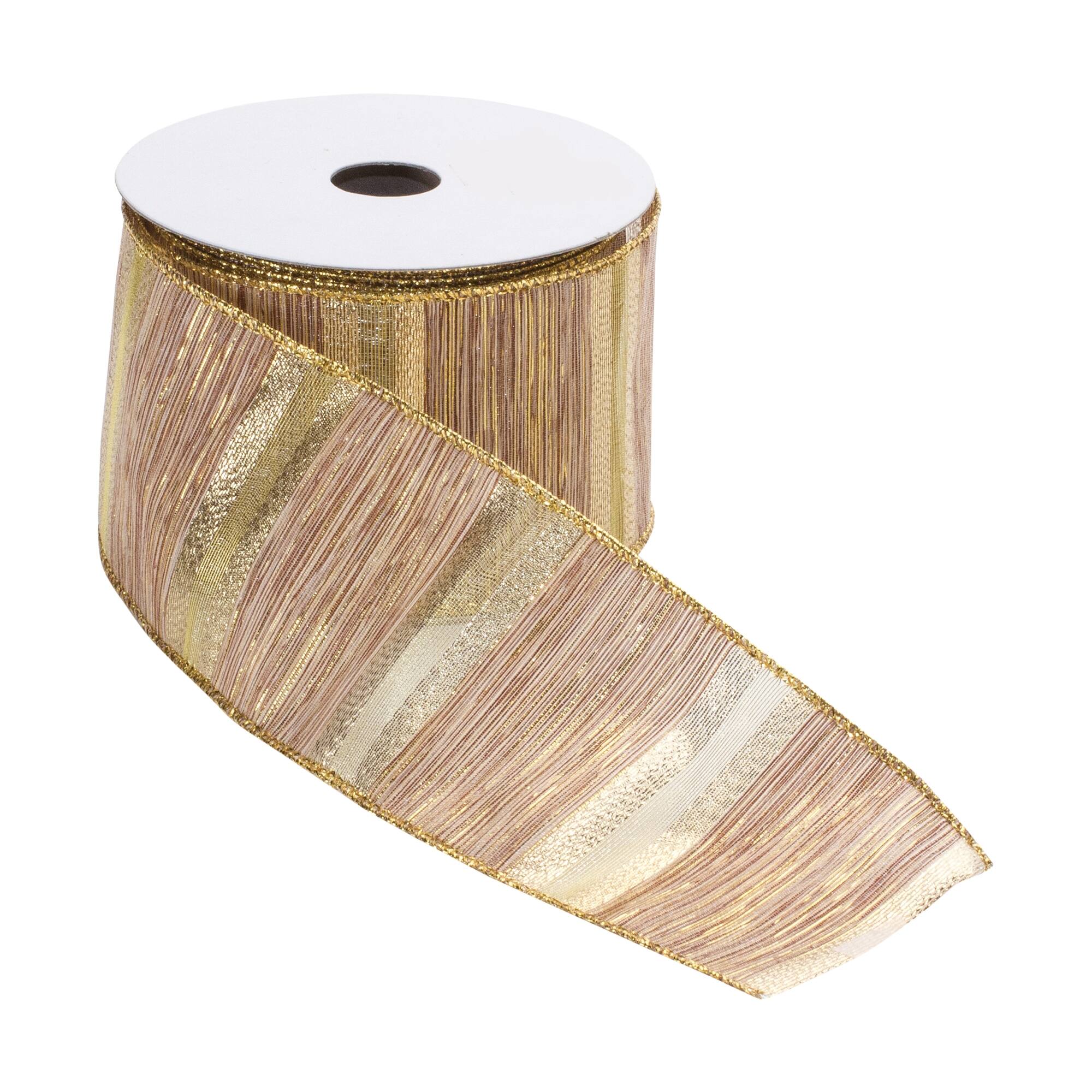 Angle. BreeBe - Beige Striped Ribbon (Set of 3) - Beige.