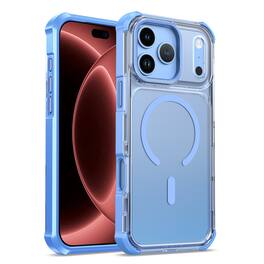 Dteck - Shockproof Magnetic Rugged Case For Apple iPhone 18 Pro Gradient Transparent Shockproof Heavy Duty Cover - Lightblue