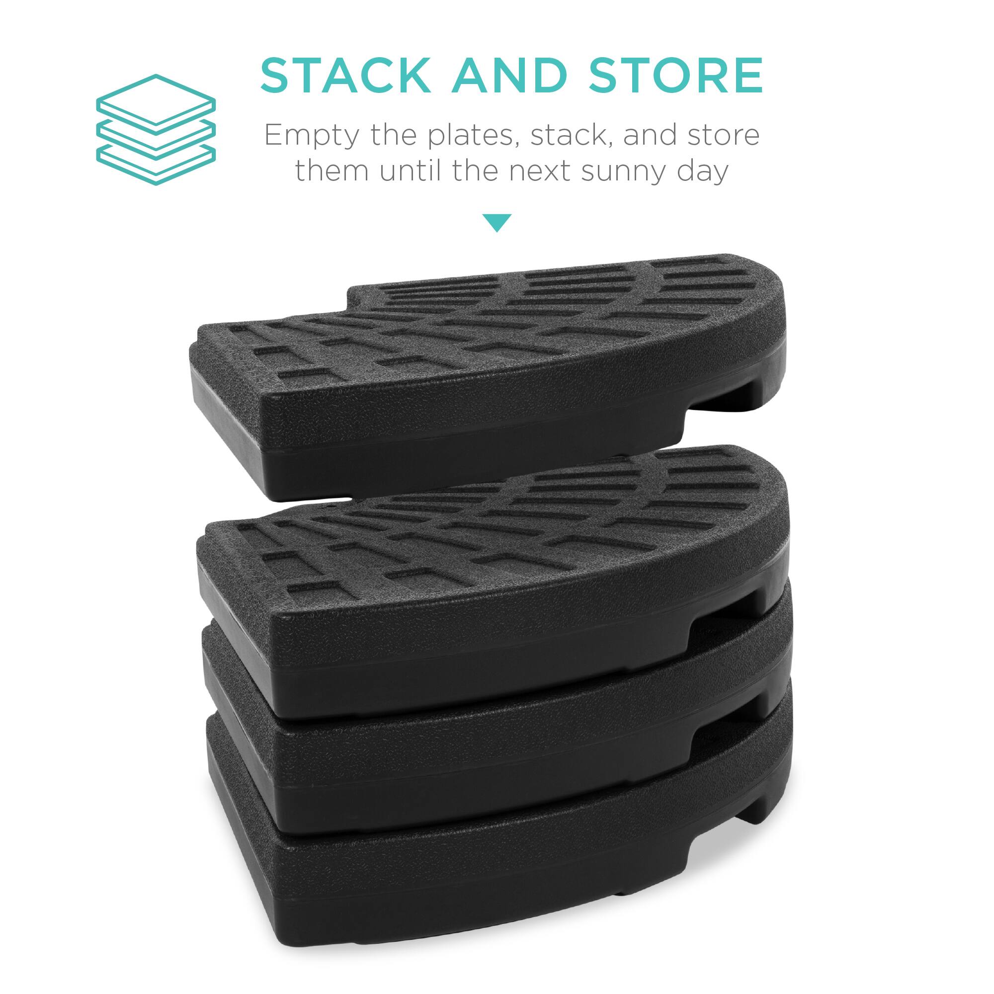 STACK AND STORE  
Empty the plates, stack, and store them until the next sunny day