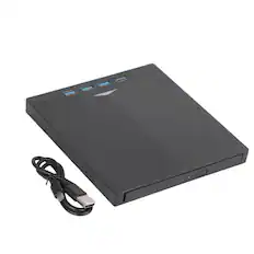 Front. Topteng - 7-in-1 External DVD Drive with 4-Port USB 3.0 Hub & Card Reader - CD/DVD Burner, USB-C for Laptop/PC/Mac.
