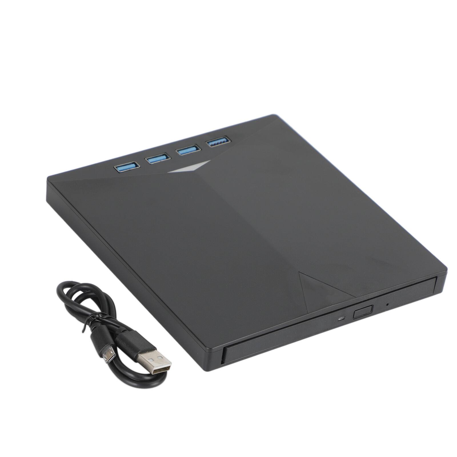 Front. Topteng - 7-in-1 External DVD Drive with 4-Port USB 3.0 Hub & Card Reader - CD/DVD Burner, USB-C for Laptop/PC/Mac.
