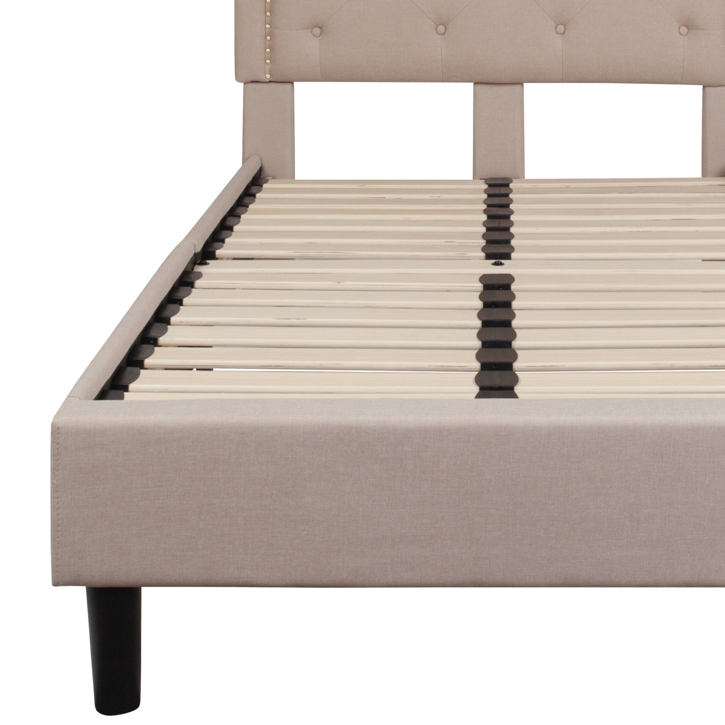 Alt View 8. Emma + Oliver - Arched Tufted Upholstered Platform Bed - Beige.