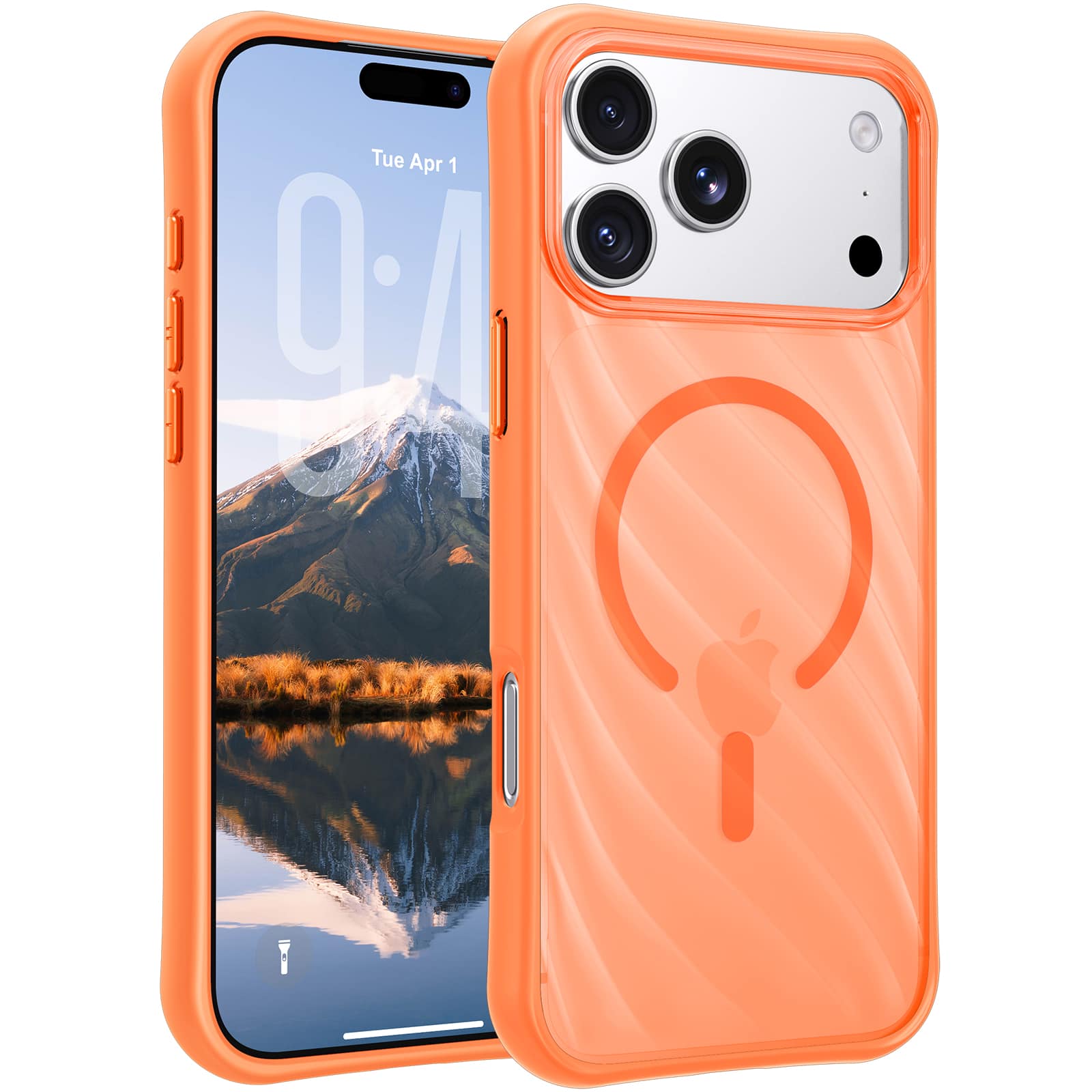 Dteck - Magnetic Shockproof Slim Case for Apple iPhone 17 Pro Max,Translucent Matte Back Cover, Anti-Scratch Hard PC & TPU Shell - Orange price history on PriceWatchPro