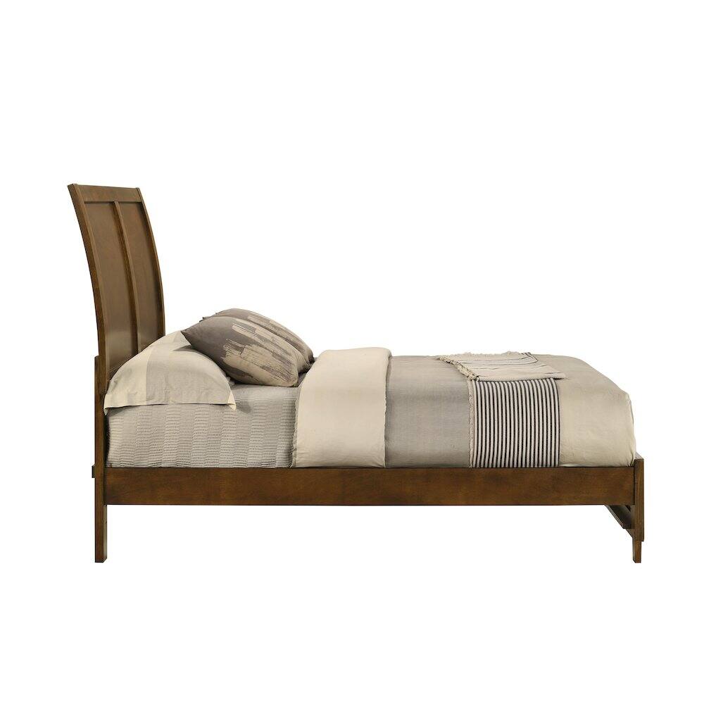 Angle. New Classic Furniture - Ballard Wood Full Panel Bed in Walnut Brown - Walnut.