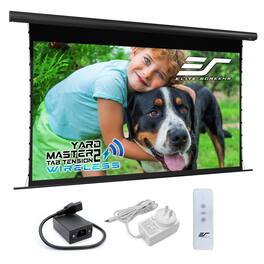 Elite Screens - YardMaster Tab-Tension2 Wireless,140" Diag,16:9,Battery-Operated Matte White Front Screen, OMS140WHT2-ELECT-BAT - Black