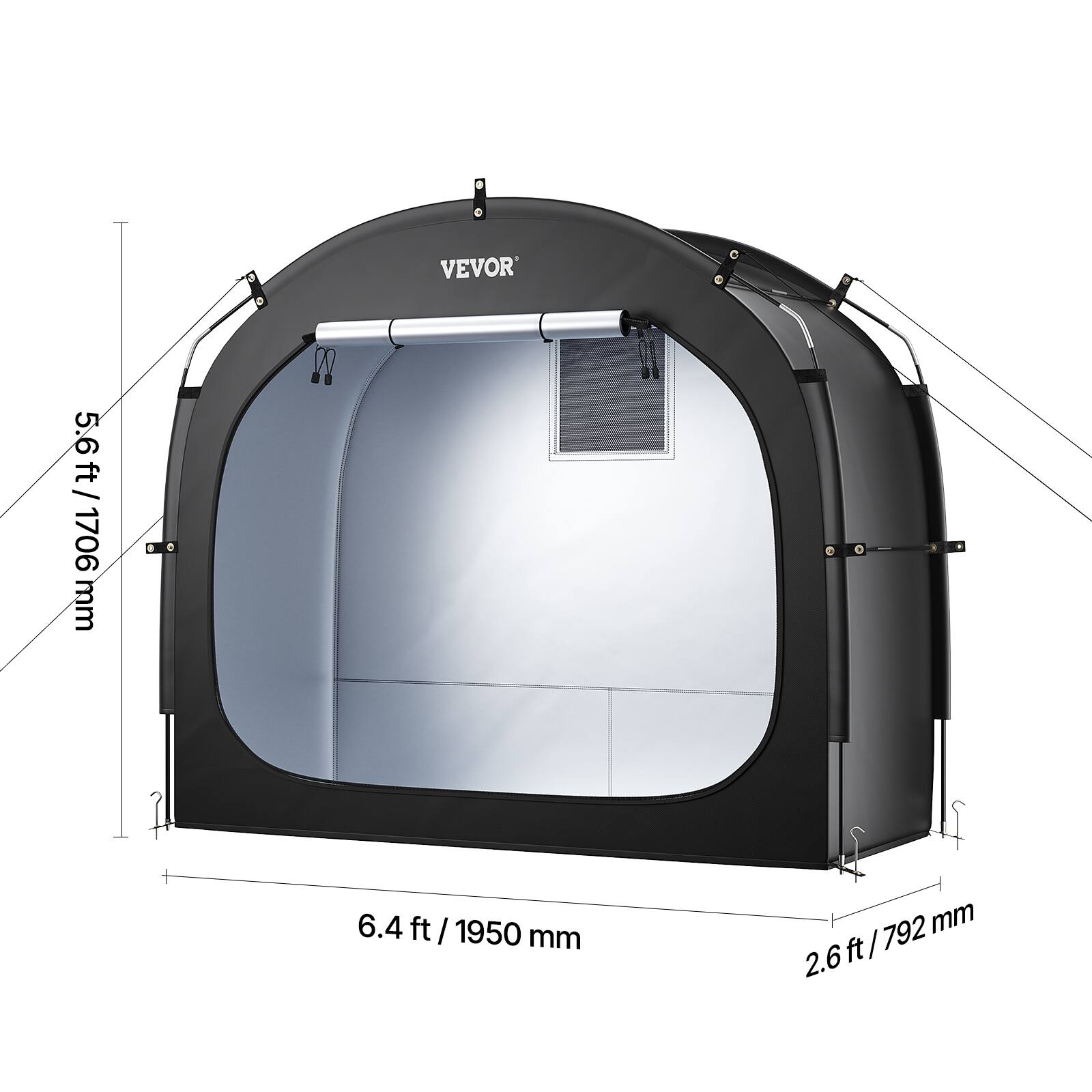 VEVOR 5.6 ft / 1706 mm 6.4 ft / 1950 mm 2.6 ft / 792 mm