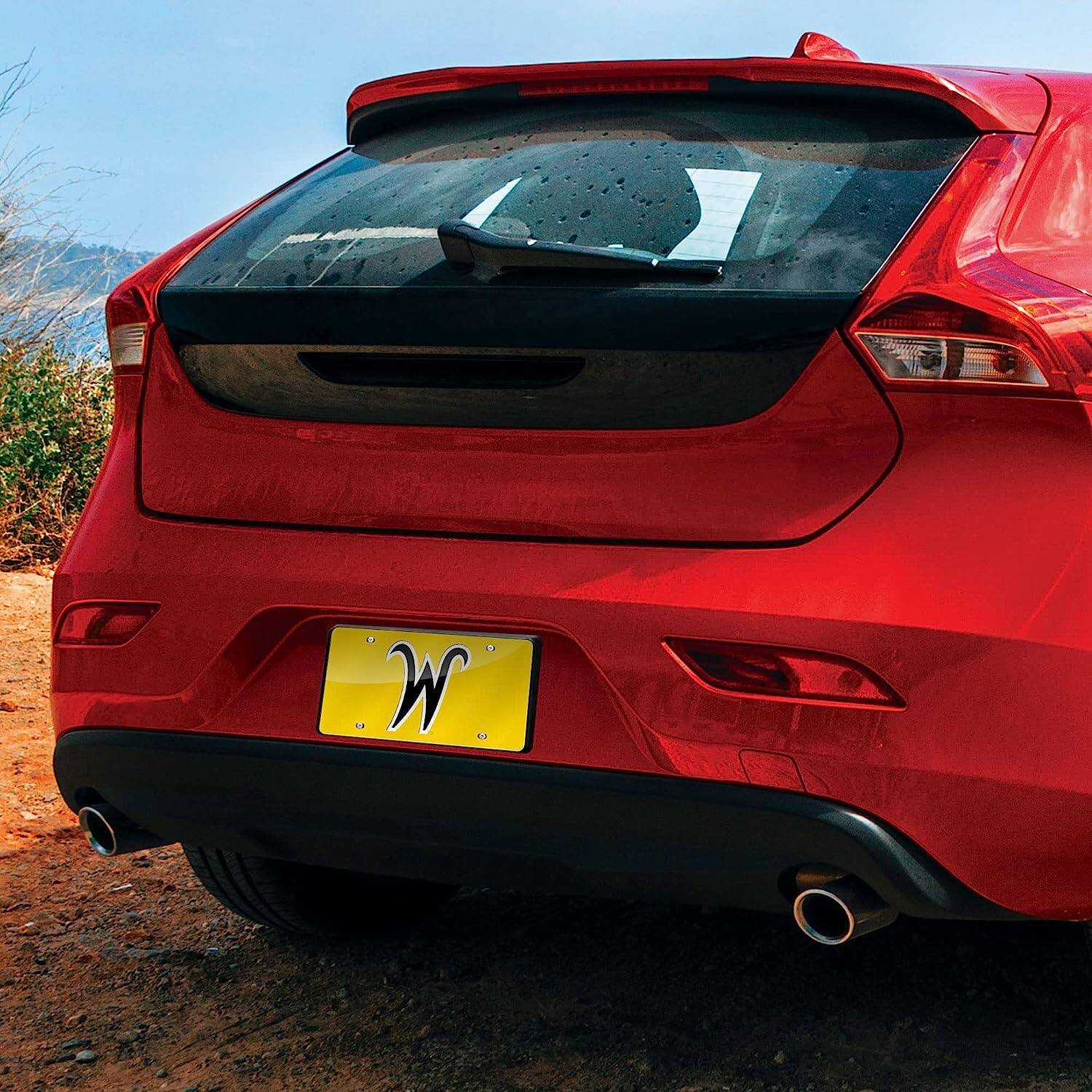 Alt View 2. Rico Industries - Wichita State Shockers Yellow Mirrored Laser Cut License Plate Laser Tag - Multi.