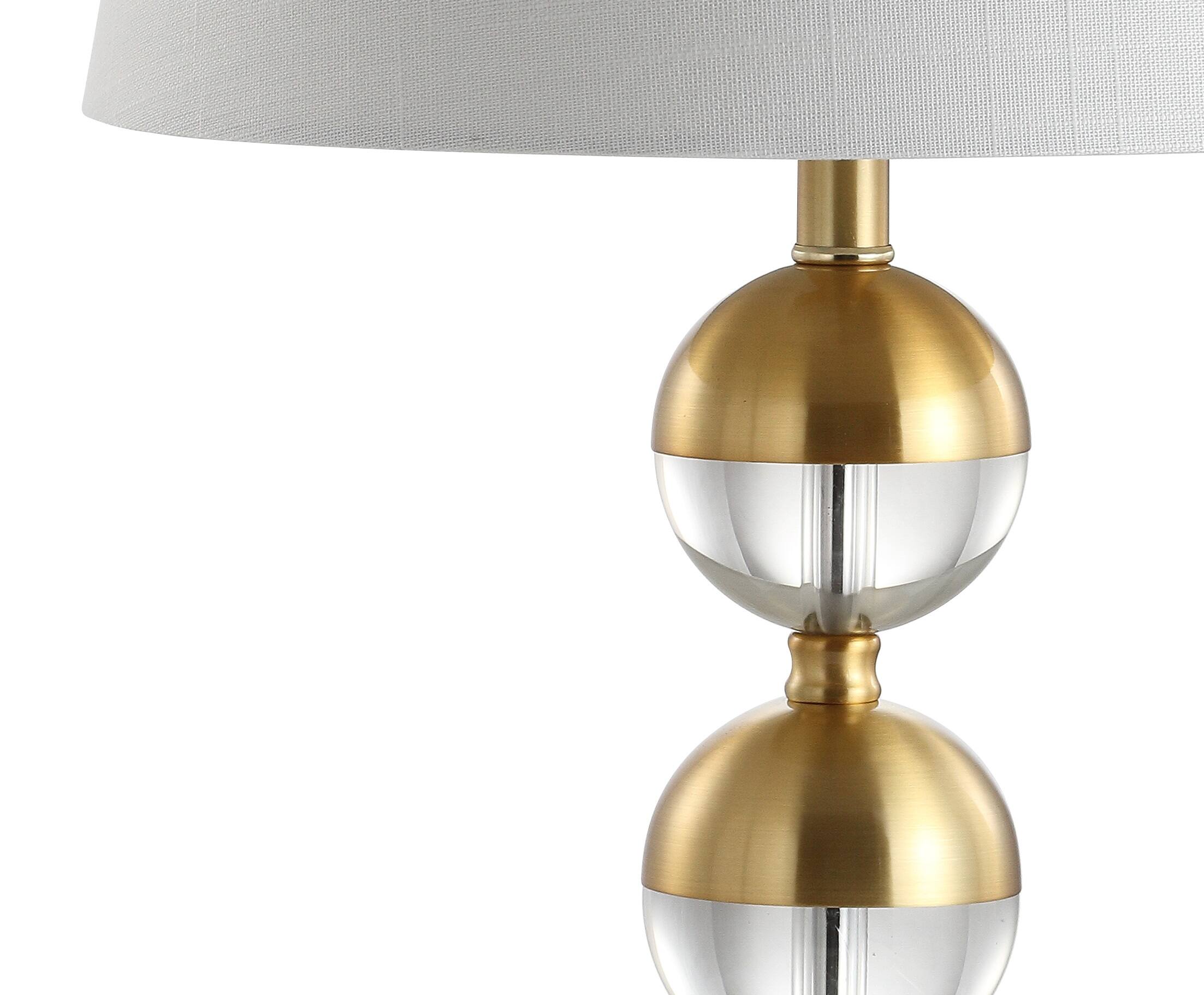 Alt View 3. Jonathan Y - Jules 23" Crystal Mini LED Table Lamp, Brass - Gold.
