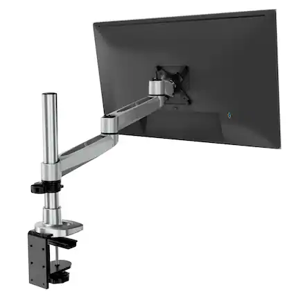 Front. Mount-It! - CLiX Series Full Motion Single Monitor Desk Mount Up to 34", Silver - Silver.
