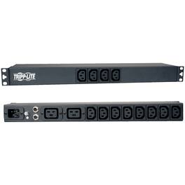 Tripp Lite - by Eaton PDU 1.9-3.8kW Single-Phase 120-240V Basic PDU 14 Outlets (12 C13 & 2 C19) C20 16A Input 1U - Black