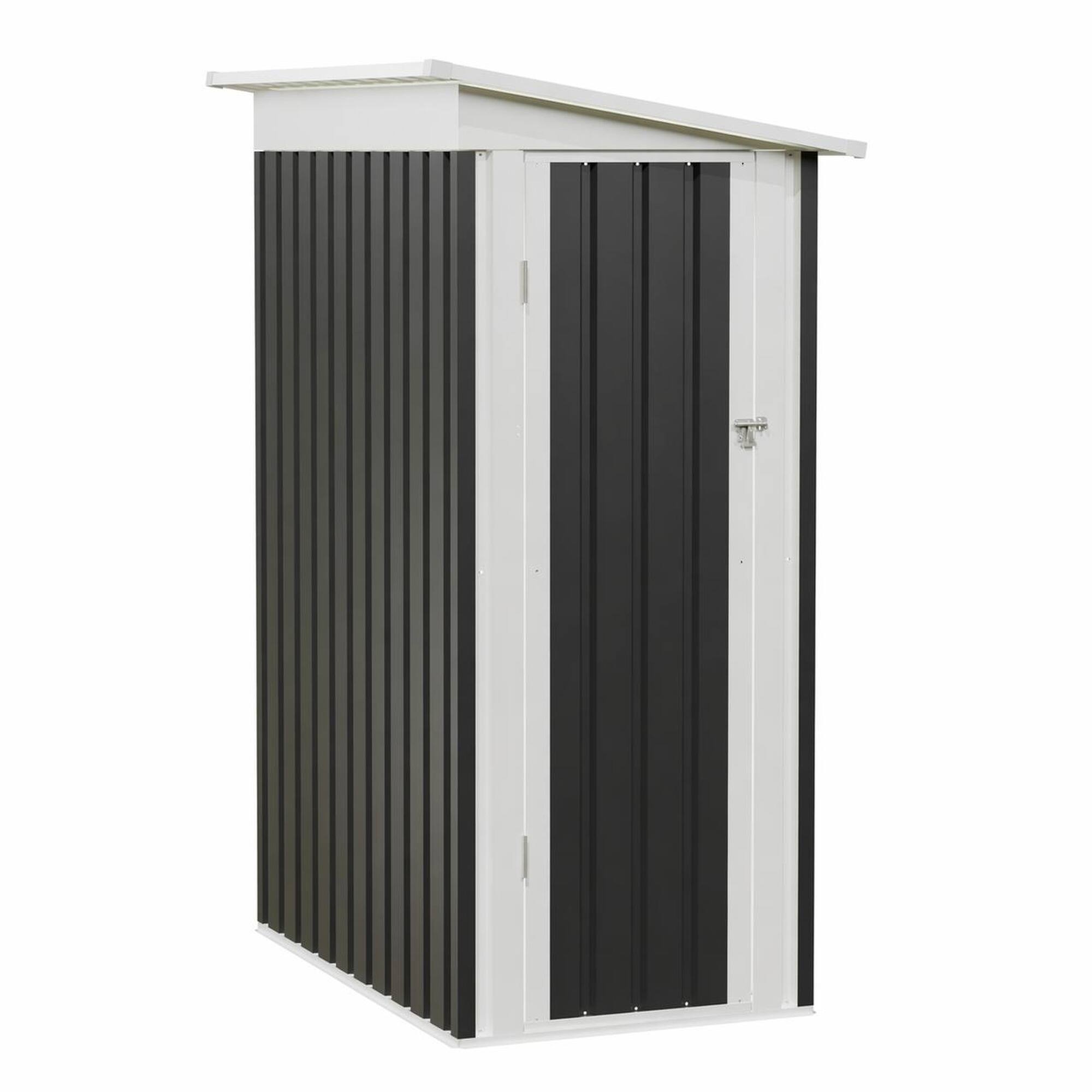 RYHNUYNE 4.3' x 2.5' Metal Garden Storage Shed,Pent Roof Outdoor Tool ...
