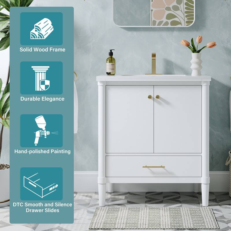 Solid Wood Frame  
Durable Elegance  
Hand-polished Painting  
DTC Smooth and Silence Drawer Slides