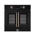 Forno Appliances - Asti 30" 3.68 Cu. Ft. Electric True Convection Single Wall Oven with French Doors - Black