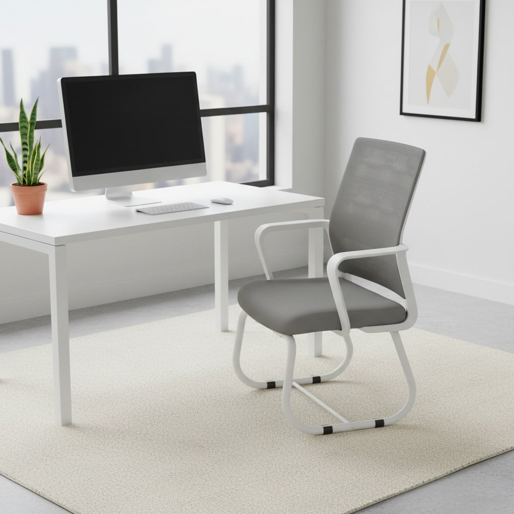 Forest'nSky - Modern Office Chair with Metal Frame, Soft Comfortable Seating, Swivel Desk Chair for Home Office - Gray