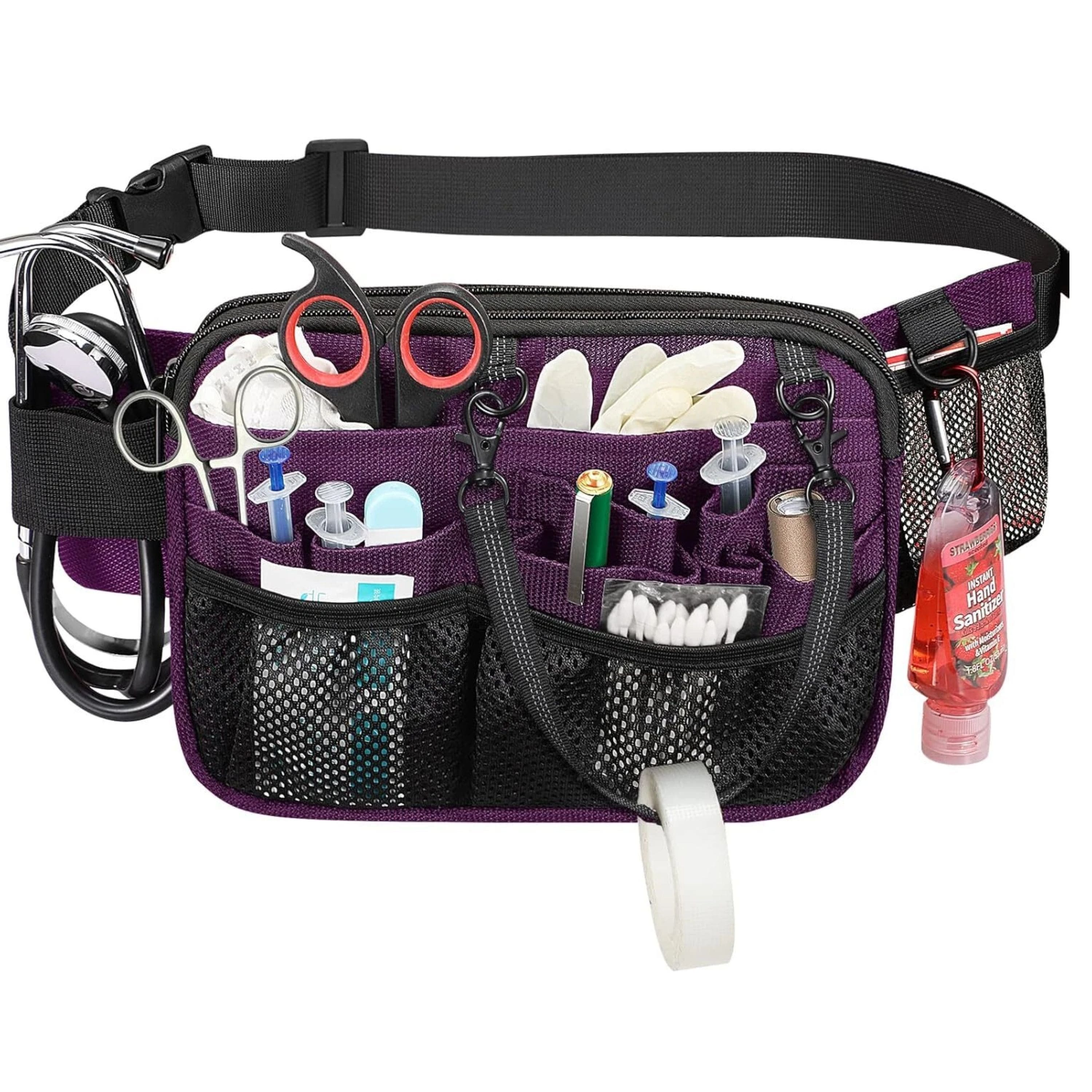 Kitcheniva - Medical Gear Pocket Nursing Organizer Belt Bag (Belt Bag With Tape Holder Only) - Purple