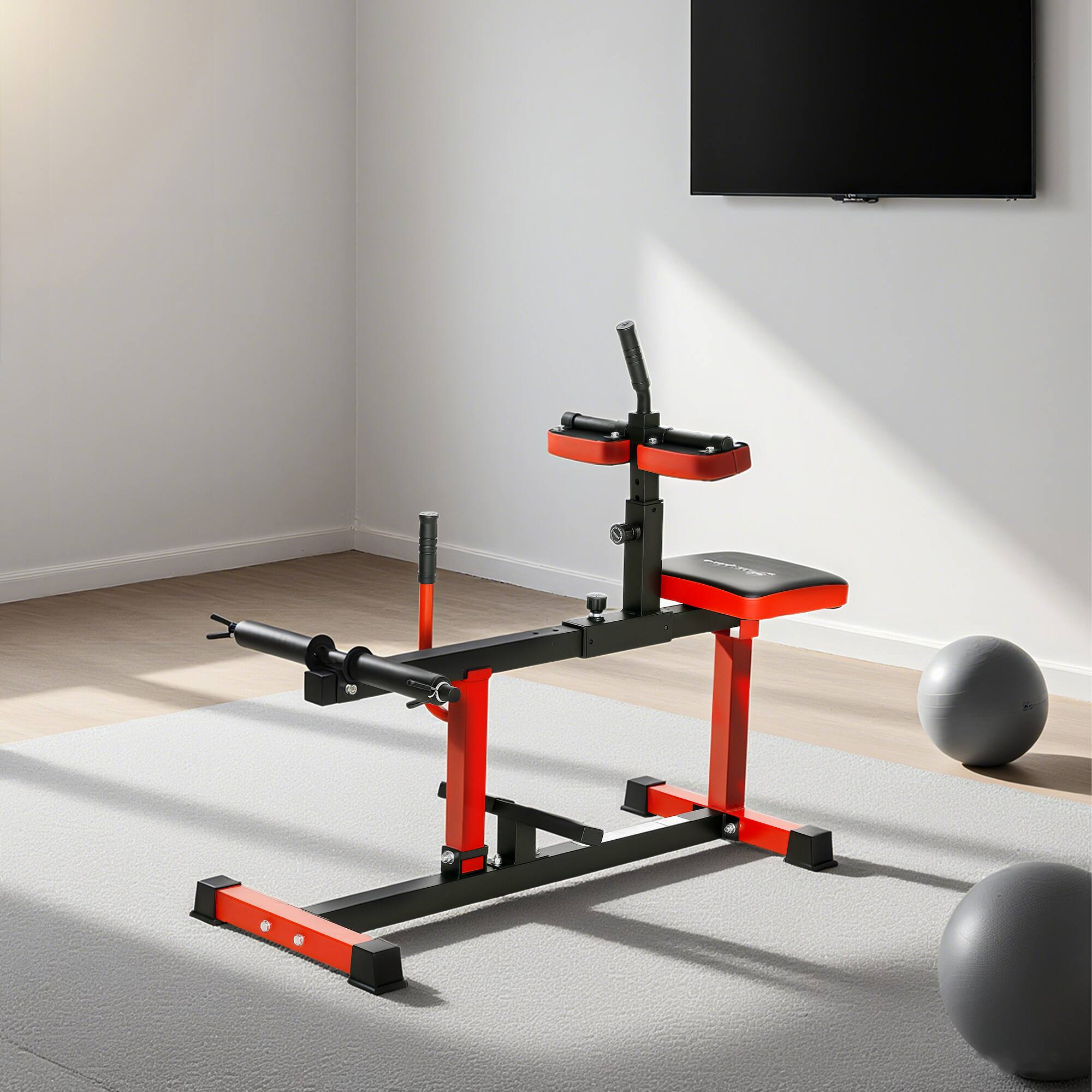 Alt View 8. Soozier - Seated Calf Raise Machine, Adjustable Calf Machine Leg Machine, for Home Gym Calf, Waist, Arm Training - Red.