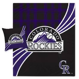 Pegasus - Colorado Rockies Plaid Wave Lightweight Blanket & Pillow Combo Set - Multicolor