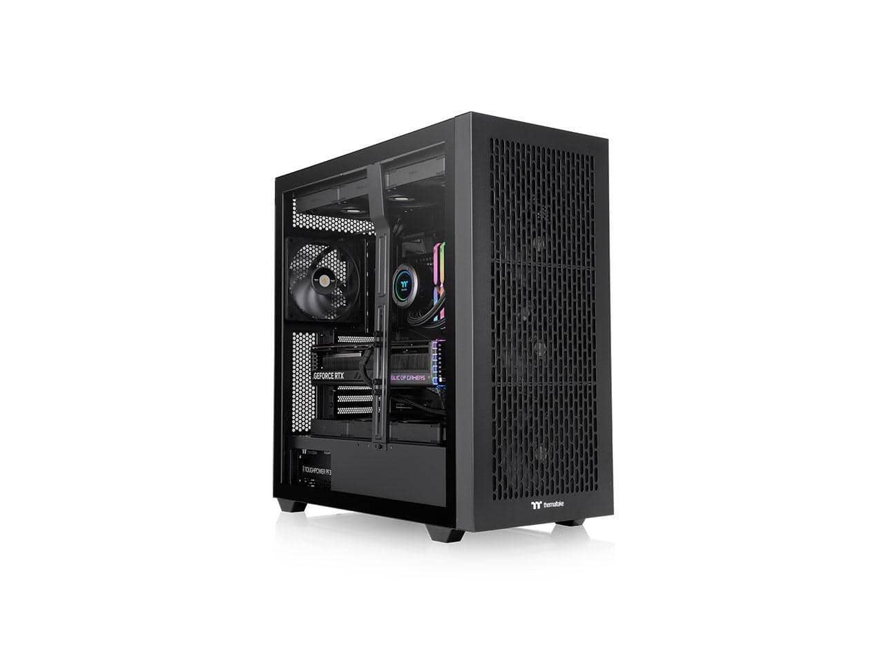 Thermaltake - AX500 TG Full Tower; 4x140mm Fans; SSI-EEB/E-ATX; 420mm Radiator; 460mm GPU; 5x3.5/6x2.5; Hidden Connector - Black