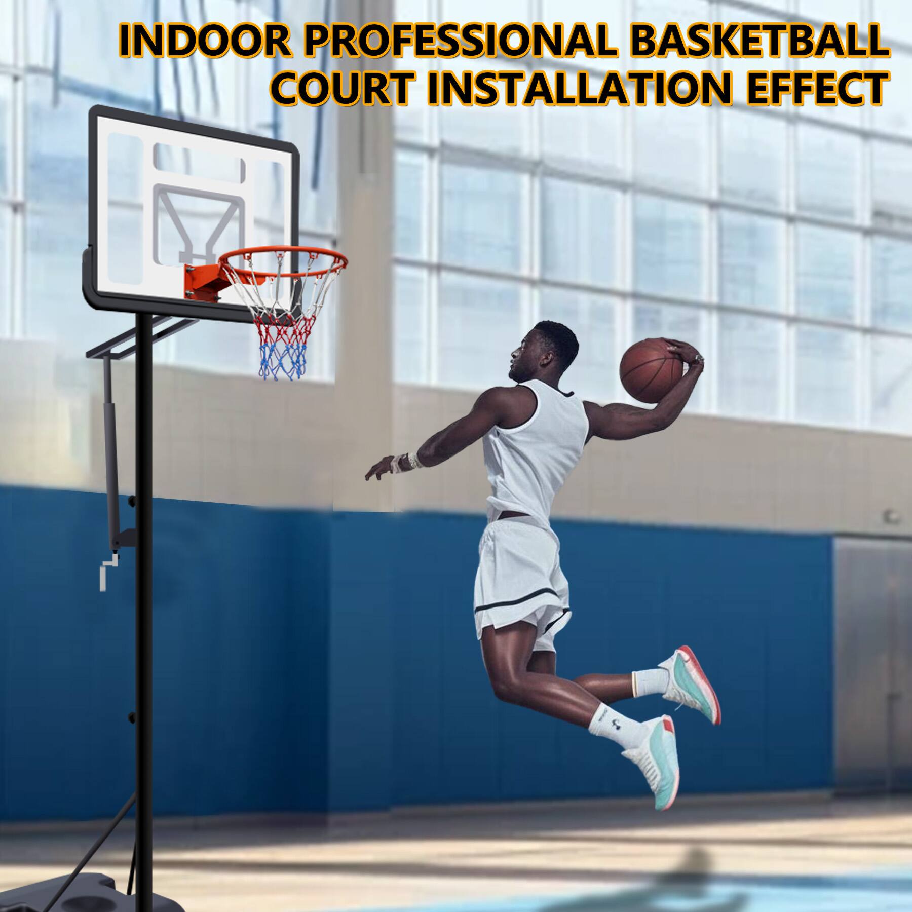 INDOOR PROFESSIONAL BASKETBALL COURT INSTALLATION EFFECT