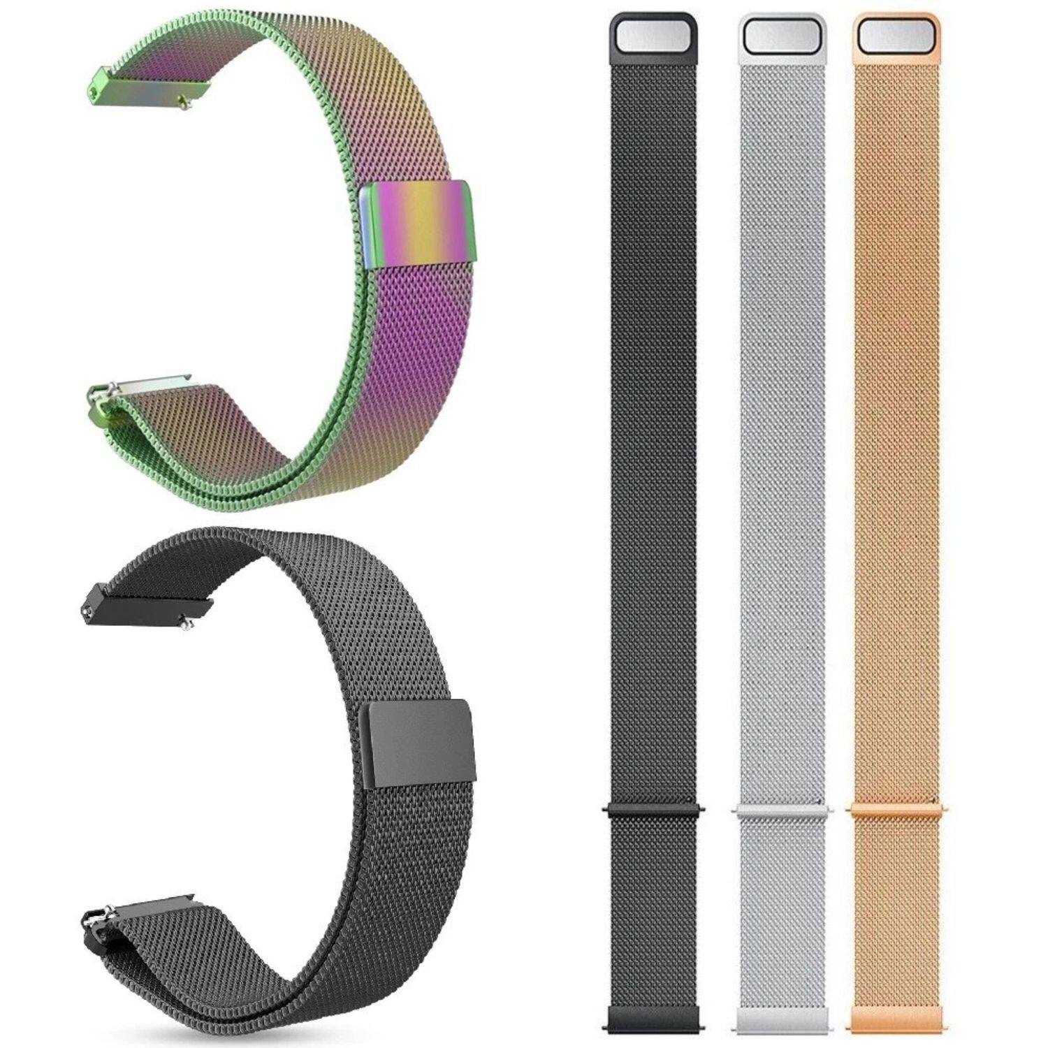 Left. Stock Preferred - Stainless Steel Mesh Watch Band for Samsung Gear S2 Classic SM-R732 & SM-R735 – Magnetic Loop Adjustable Strap - Rose.