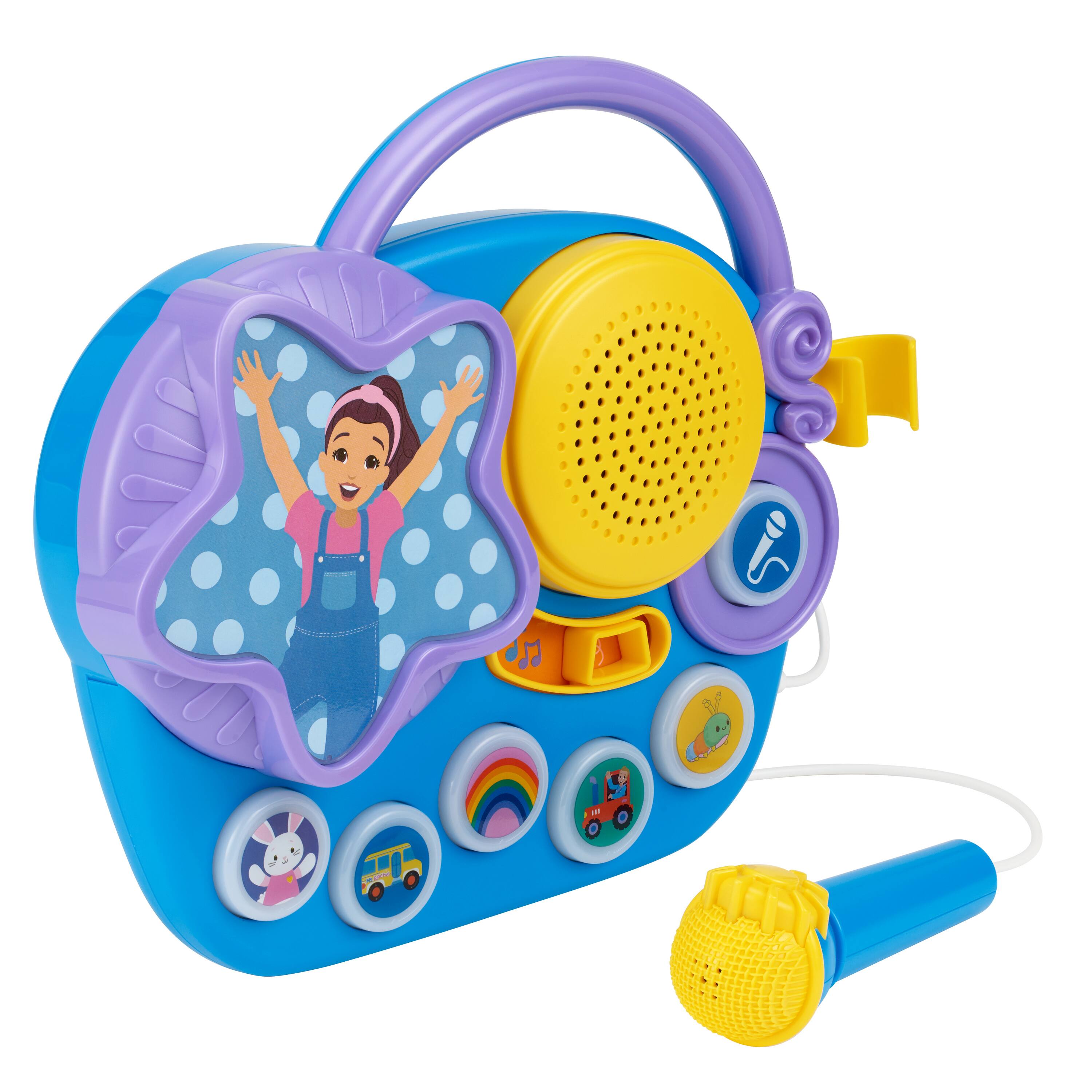 Angle. eKids - eKids Ms Rachel Karaoke Boombox with Microphone for Kids - Multicolor.