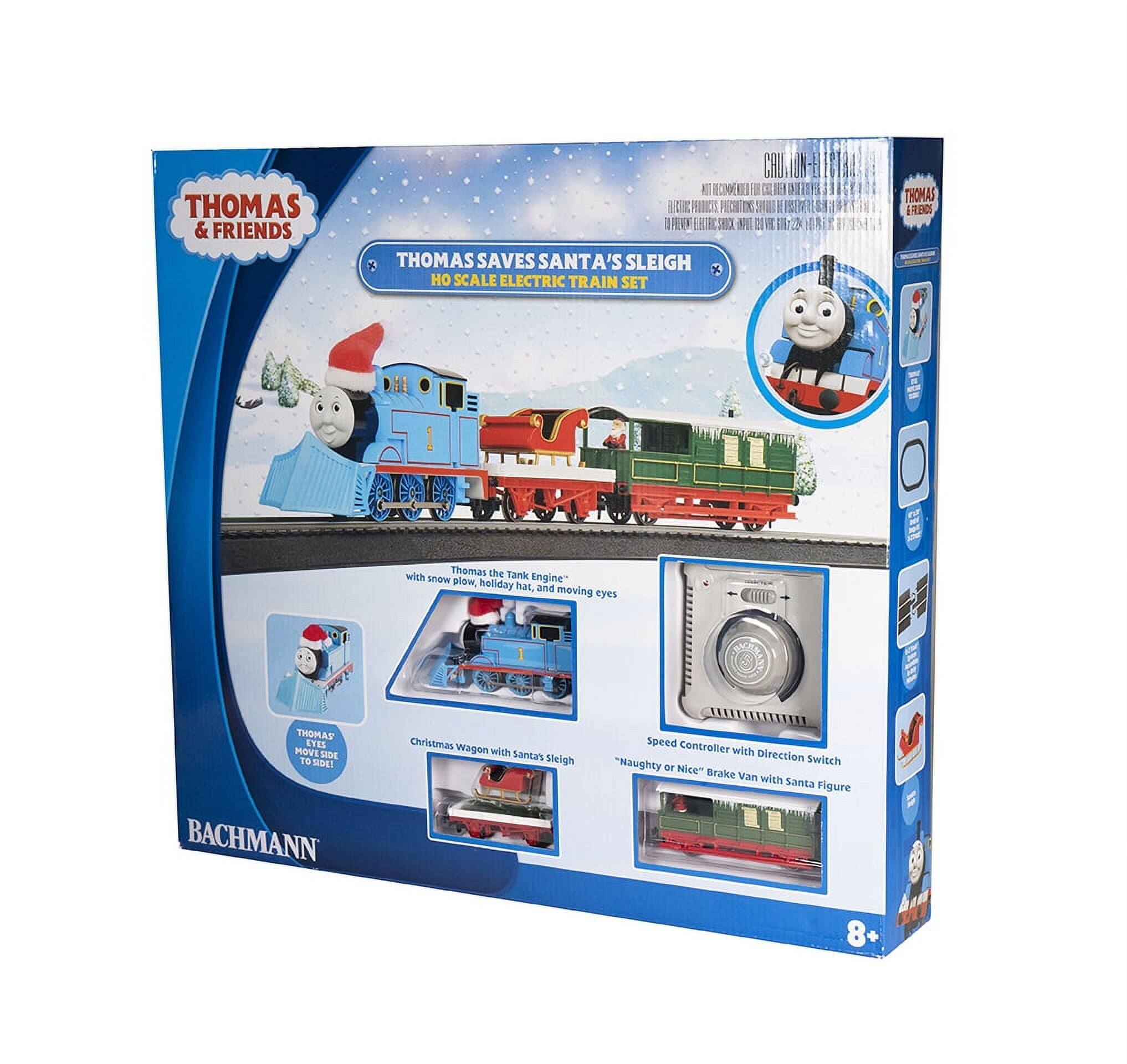 Bachmann - Trains - THOMAS SAVES SANTA'S SLEIGH Ready To Run Electric Train Set - HO Scale